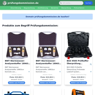 Screenshot prüfungskommission.de