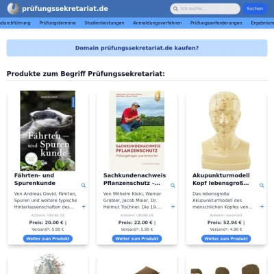 Screenshot prüfungssekretariat.de