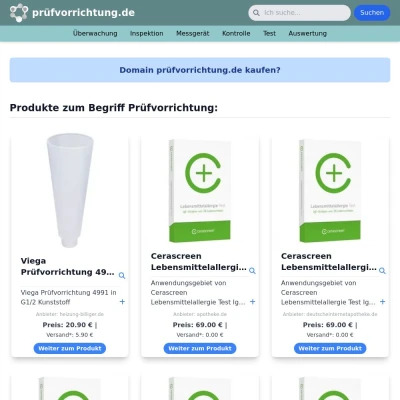 Screenshot prüfvorrichtung.de