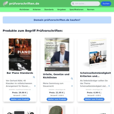 Screenshot prüfvorschriften.de