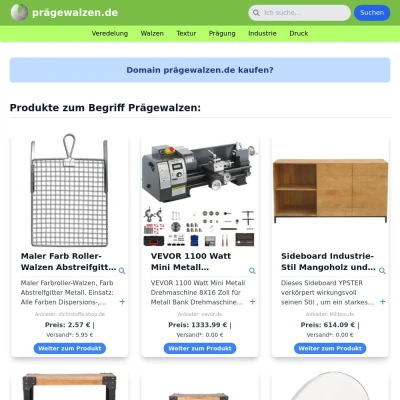 Screenshot prägewalzen.de