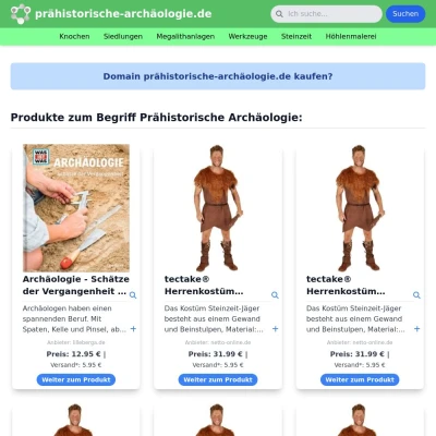 Screenshot prähistorische-archäologie.de