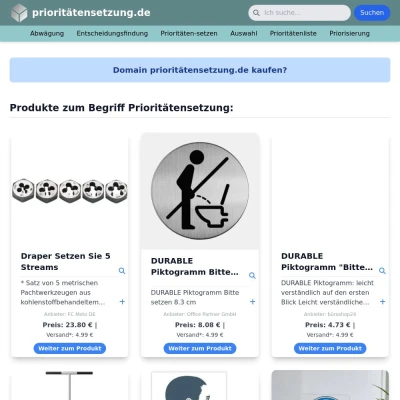 Screenshot prioritätensetzung.de