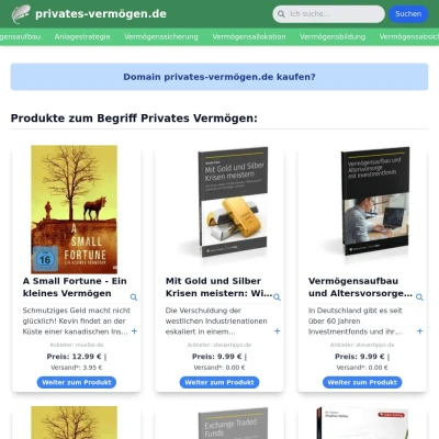 Screenshot privates-vermögen.de