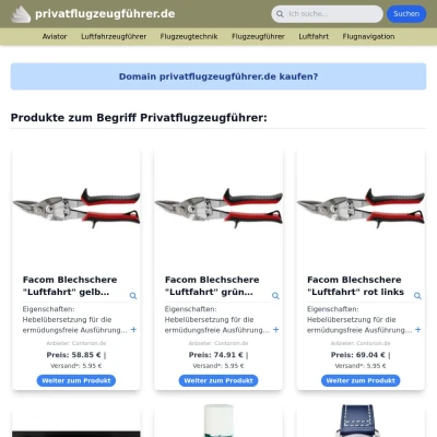 Screenshot privatflugzeugführer.de