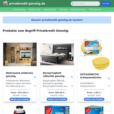 Screenshot privatkredit-günstig.de