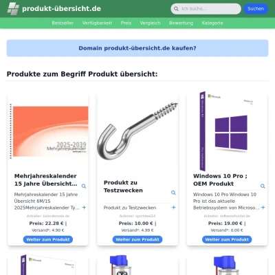 Screenshot produkt-übersicht.de