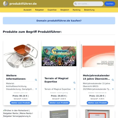 Screenshot produktführer.de