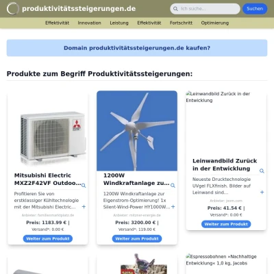 Screenshot produktivitätssteigerungen.de