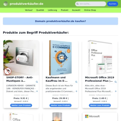 Screenshot produktverkäufer.de