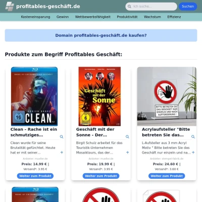 Screenshot profitables-geschäft.de