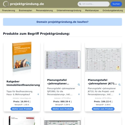 Screenshot projektgründung.de