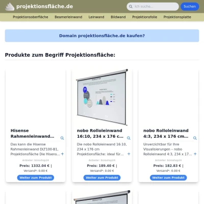 Screenshot projektionsfläche.de