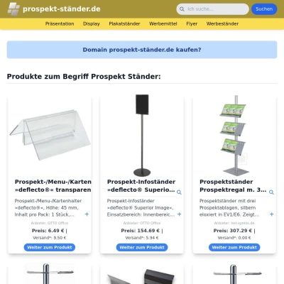 Screenshot prospekt-ständer.de