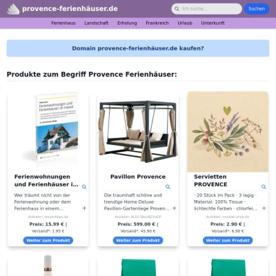 Screenshot provence-ferienhäuser.de