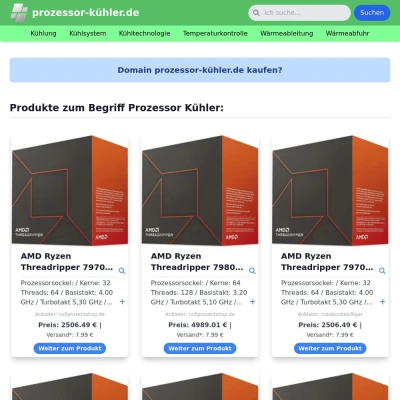 Screenshot prozessor-kühler.de