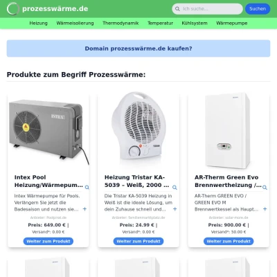 Screenshot prozesswärme.de
