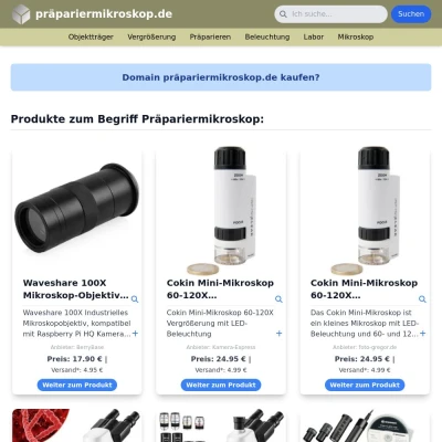 Screenshot präpariermikroskop.de