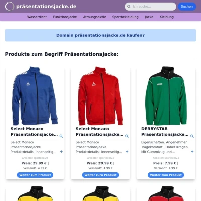 Screenshot präsentationsjacke.de