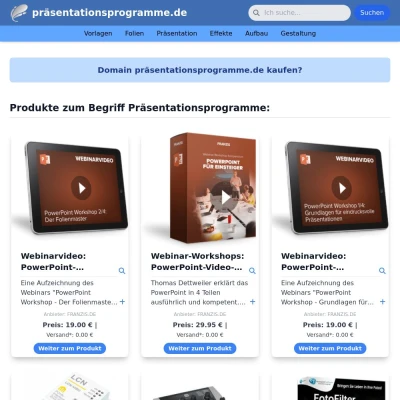 Screenshot präsentationsprogramme.de