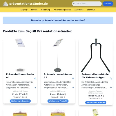 Screenshot präsentationsständer.de