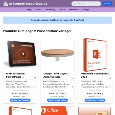 Screenshot präsentationsvorlage.de