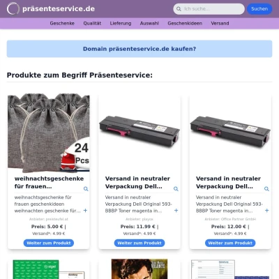 Screenshot präsenteservice.de