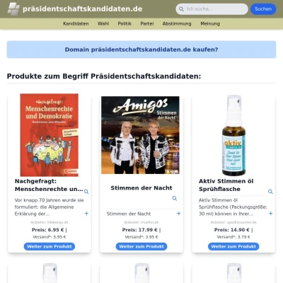 Screenshot präsidentschaftskandidaten.de