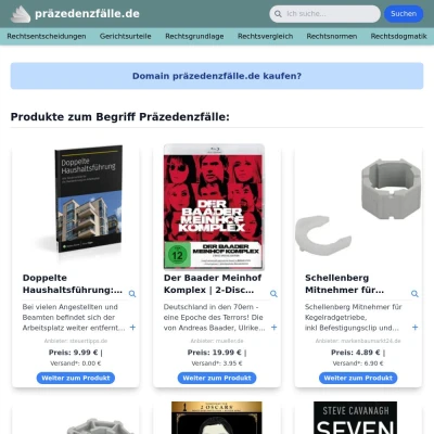 Screenshot präzedenzfälle.de