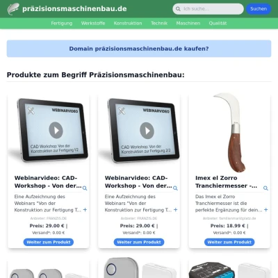 Screenshot präzisionsmaschinenbau.de