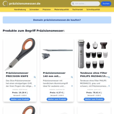 Screenshot präzisionsmesser.de