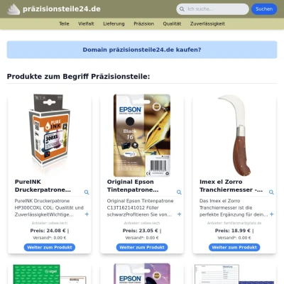 Screenshot präzisionsteile24.de