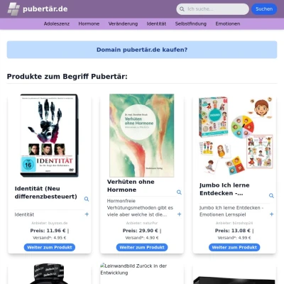 Screenshot pubertär.de