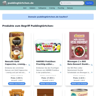 Screenshot puddingtörtchen.de