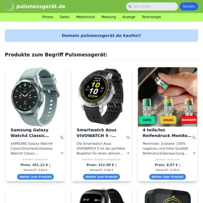 Screenshot pulsmessgerät.de
