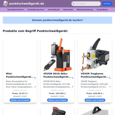 Screenshot punktschweißgerät.de
