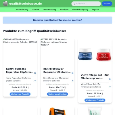 Screenshot qualitätseinbusse.de
