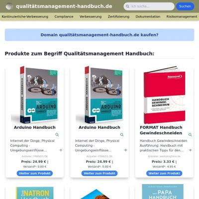 Screenshot qualitätsmanagement-handbuch.de