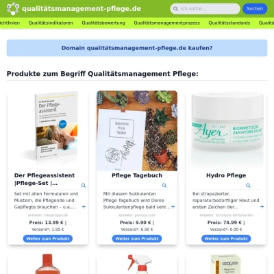 Screenshot qualitätsmanagement-pflege.de