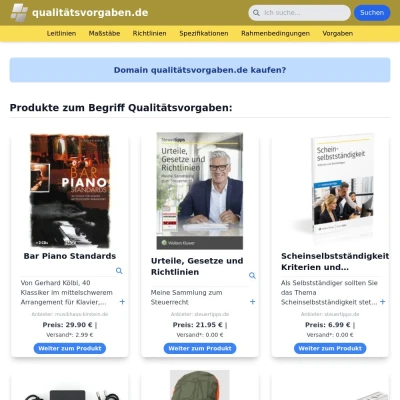 Screenshot qualitätsvorgaben.de