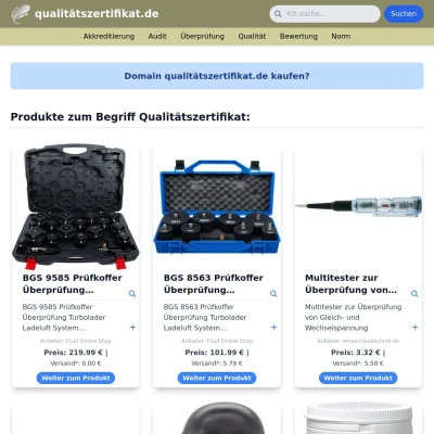 Screenshot qualitätszertifikat.de