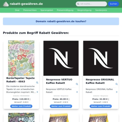 Screenshot rabatt-gewähren.de