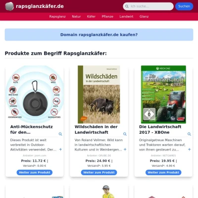 Screenshot rapsglanzkäfer.de