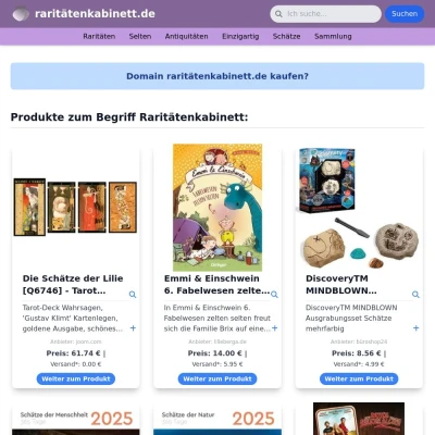 Screenshot raritätenkabinett.de