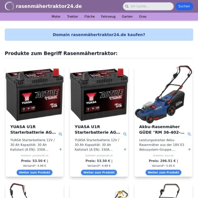 Screenshot rasenmähertraktor24.de