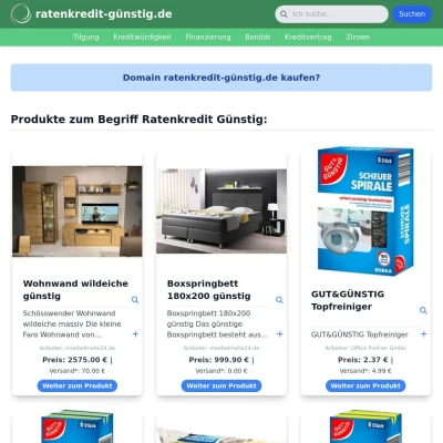 Screenshot ratenkredit-günstig.de