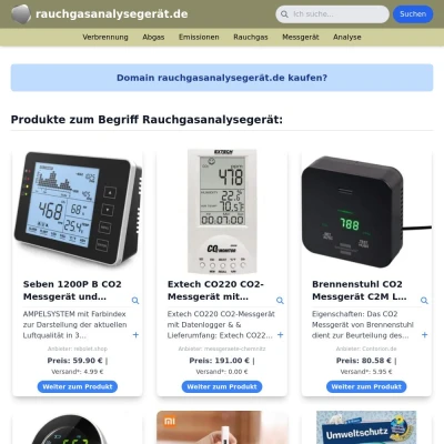 Screenshot rauchgasanalysegerät.de