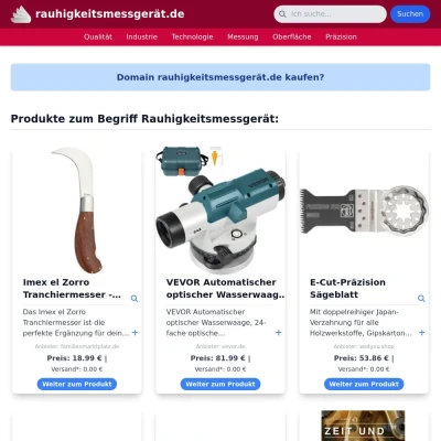 Screenshot rauhigkeitsmessgerät.de