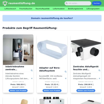 Screenshot raumentlüftung.de