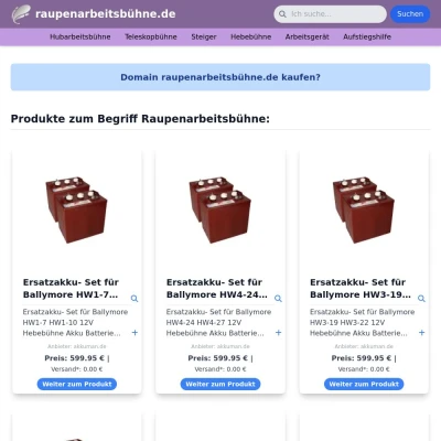 Screenshot raupenarbeitsbühne.de